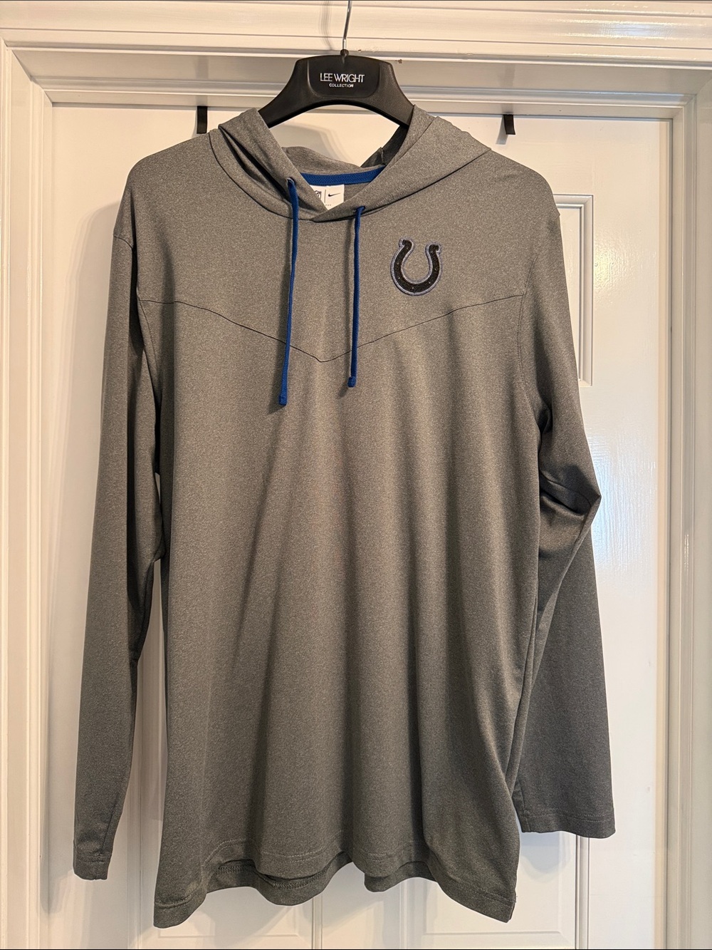 NFL Men’s Gray Hooded Long-Sleeve Shirt Indianapolis Colts size large